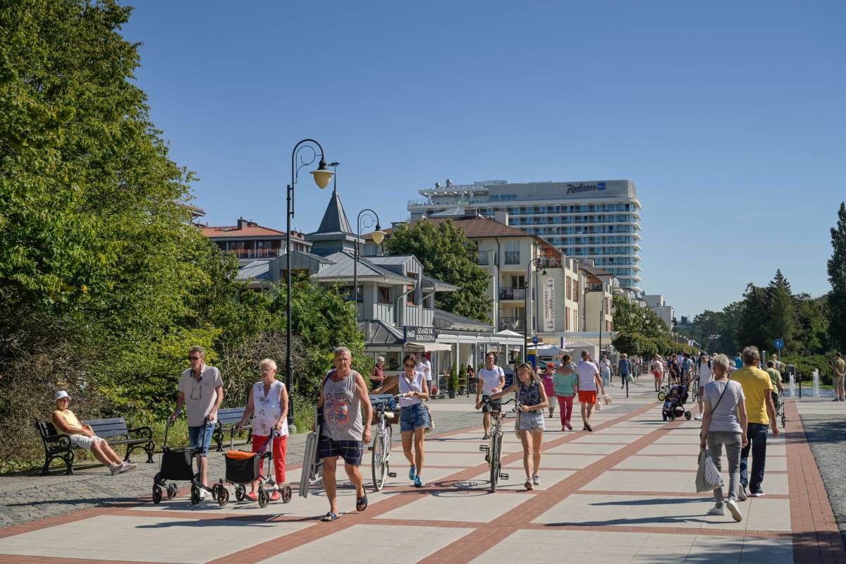 Die Stadt Swinemünde an der Ostsee.