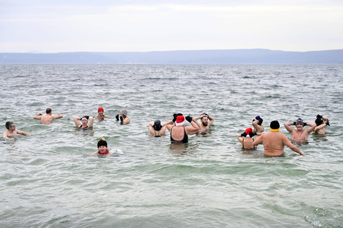 Das Neujahrsbaden in der Nordsee.